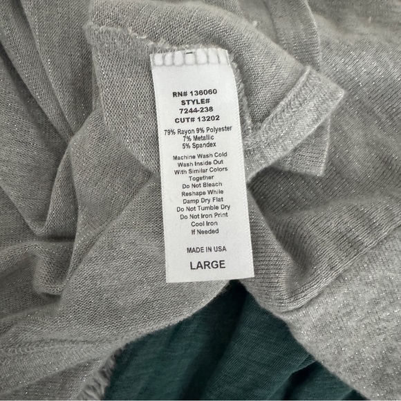 Project Social T | NWT Light Gray Metallic Mock Neck Long Sleeve Size Large - Picture 7 of 9